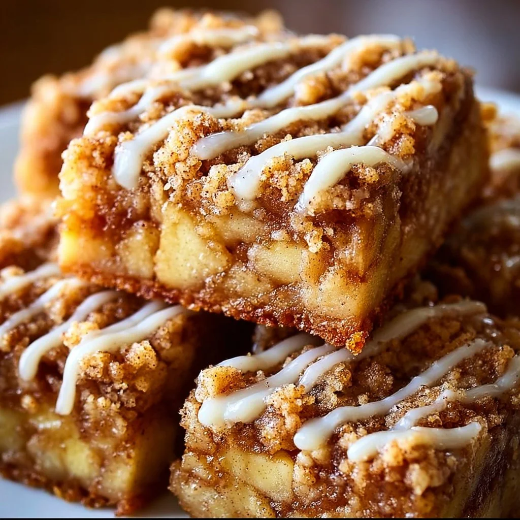 Homemade apple bars with a crispy crust and sweet apple filling