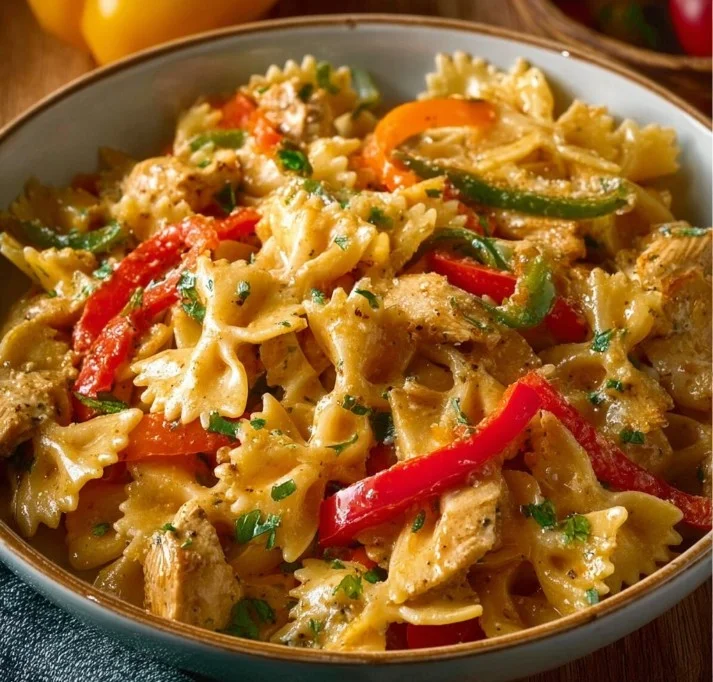 Delicious Chicken Fajita Pasta with vibrant vegetables and spices