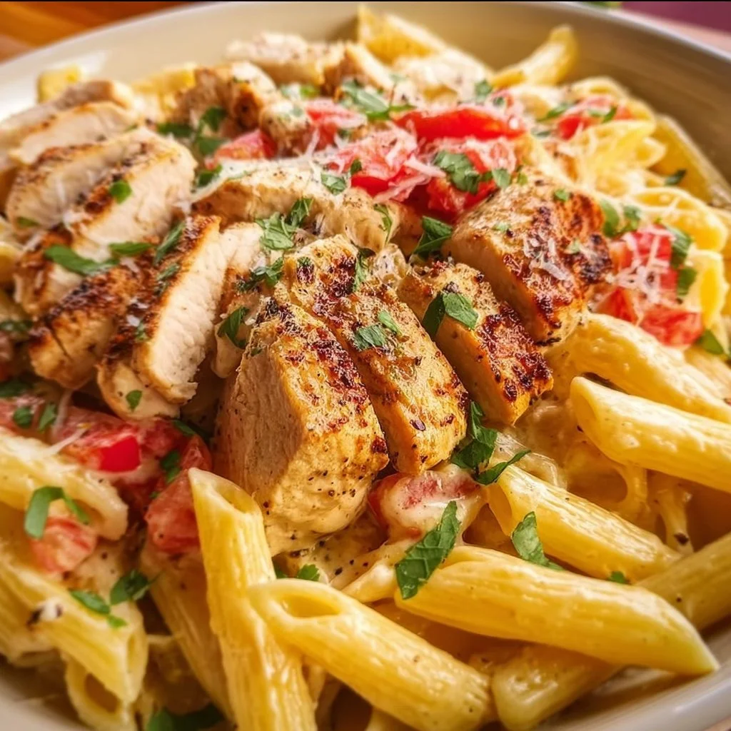 Delicious Chili's creamy Cajun chicken pasta served in a bowl.