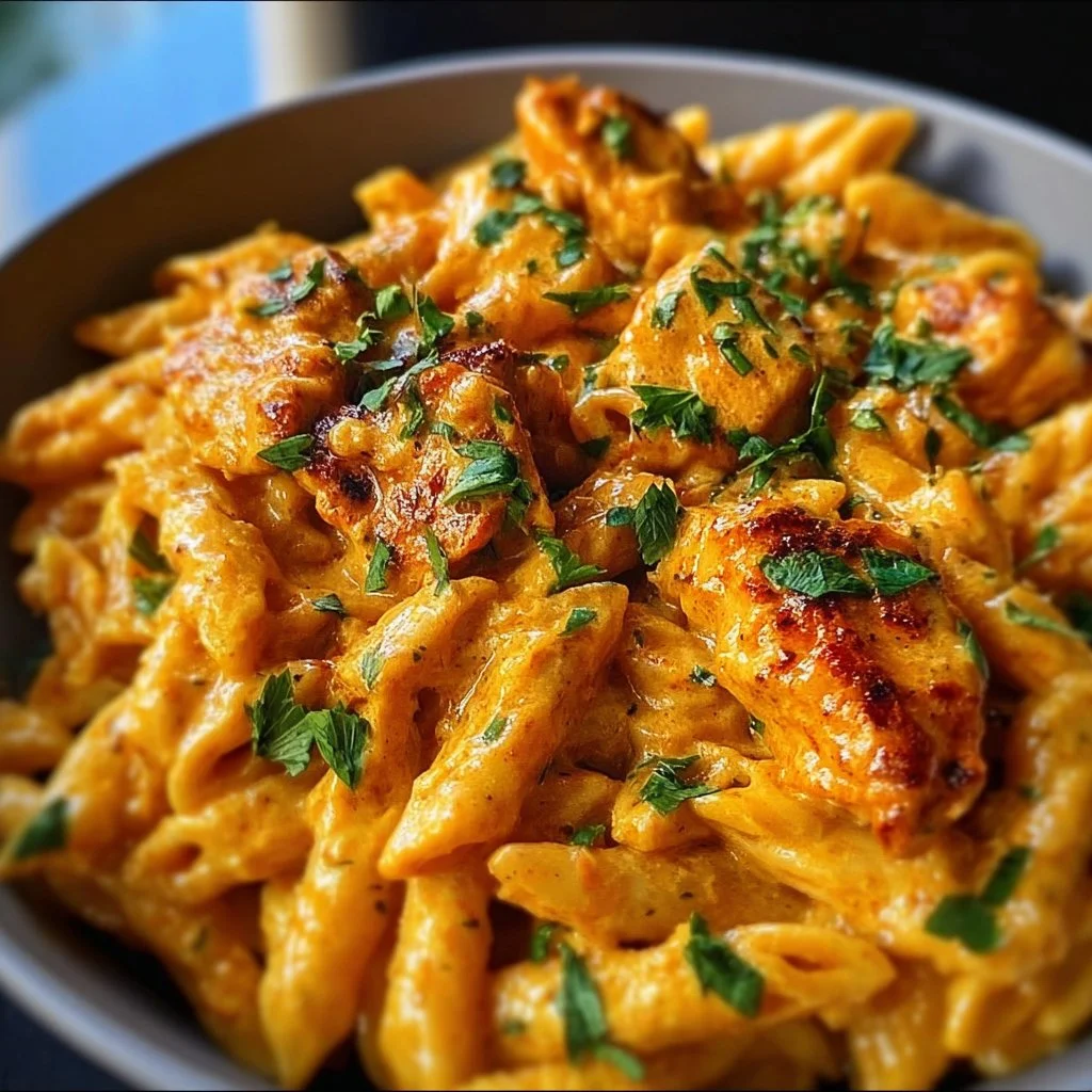 Cowboy Butter Chicken Pasta dish showcasing creamy sauce and pasta blend