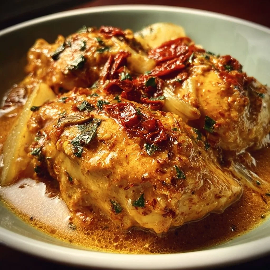 Delicious Crockpot Marry Me Chicken recipe with creamy sauce and herbs