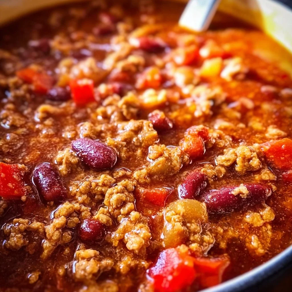 Easy 5 ingredient chili recipe served in a bowl with toppings.