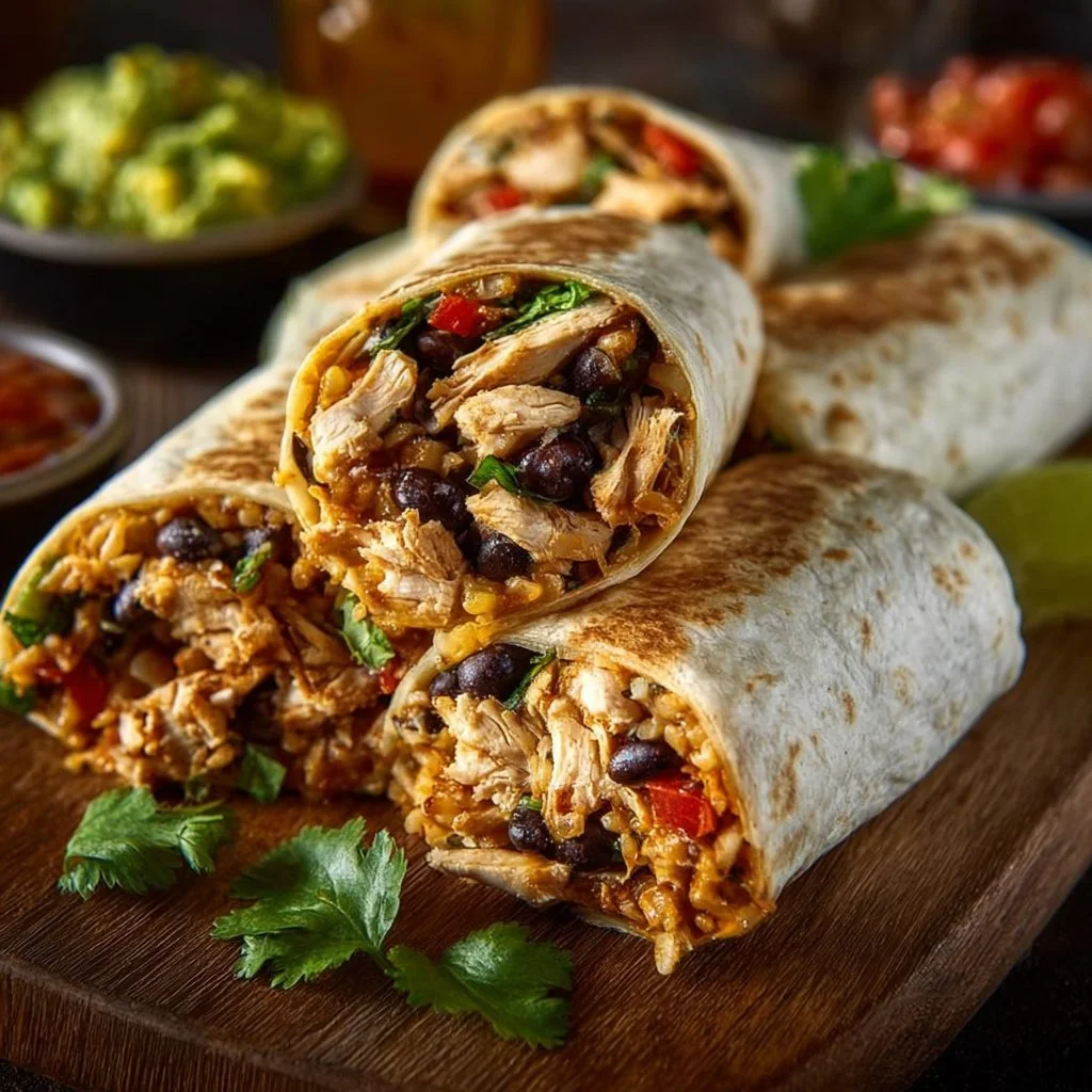 Delicious Chipotle Chicken Burritos filled with chicken and fresh ingredients