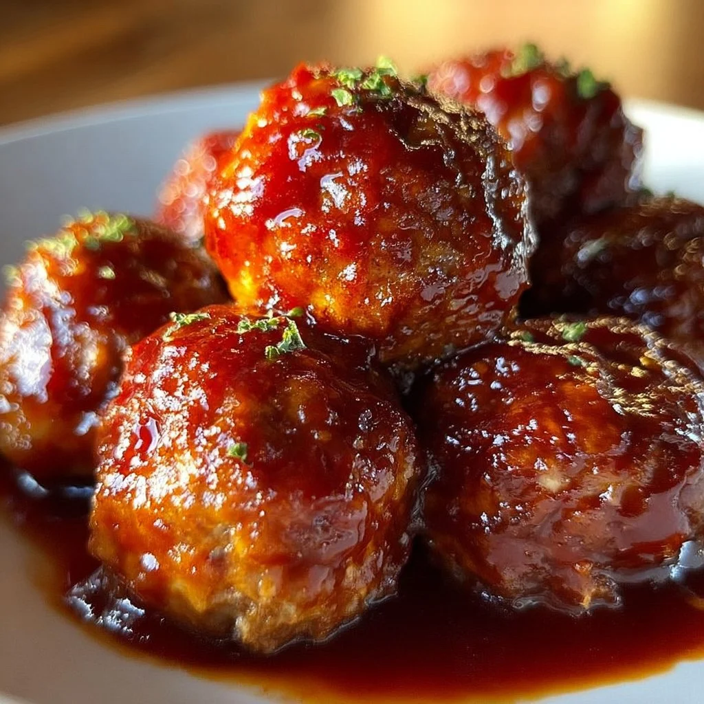 Delicious honey BBQ crockpot meatballs served on a platter