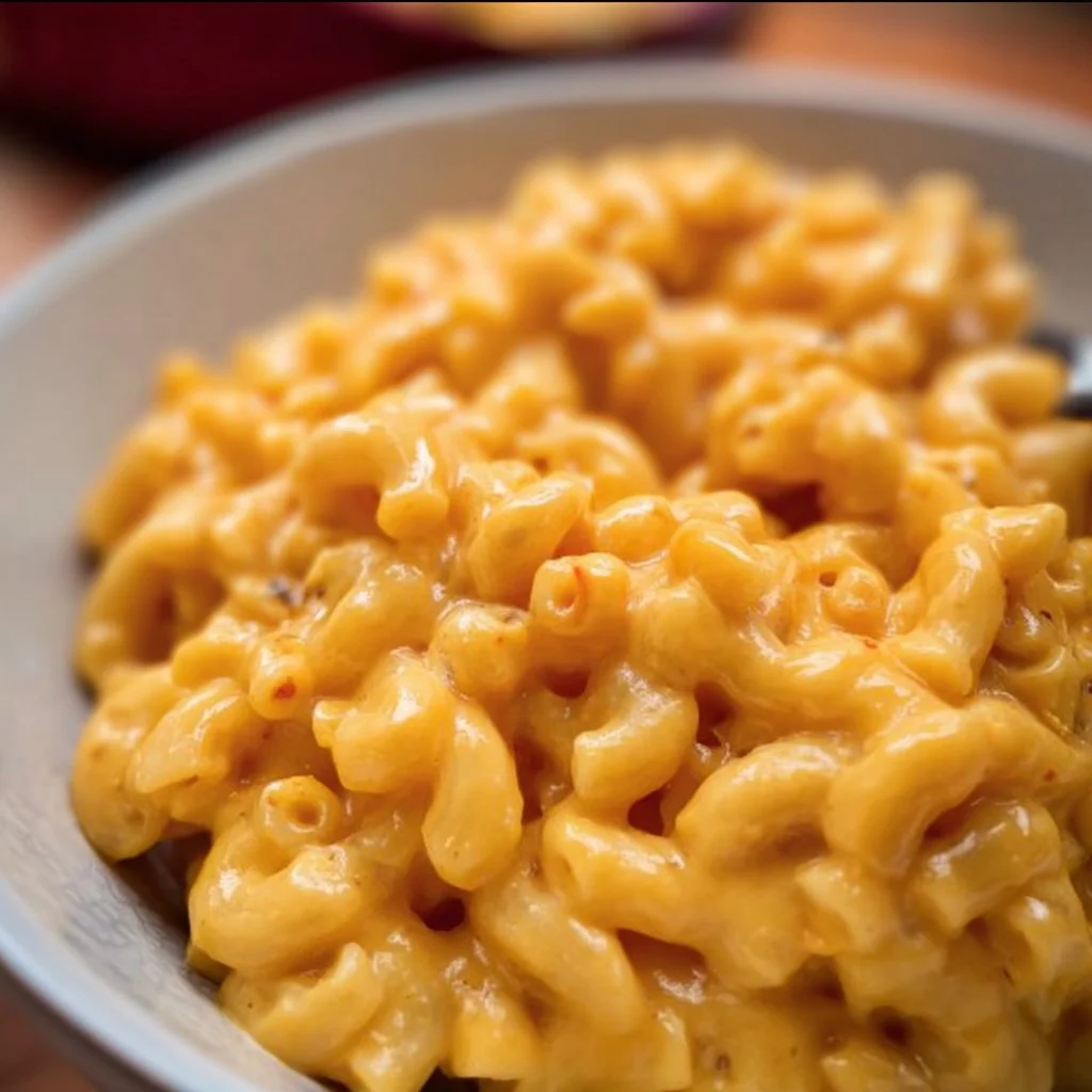 Creamy Instant Pot macaroni and cheese served in a bowl