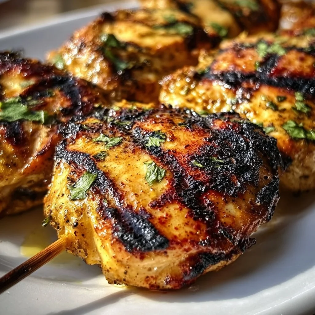 Delicious Key West grilled chicken garnished with fresh herbs.