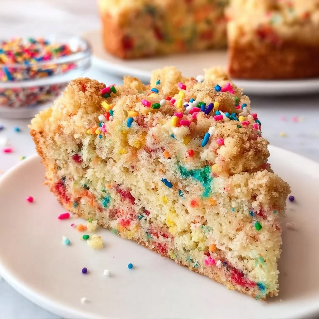 Milk Bar birthday cake with colorful sprinkles and layers of cream