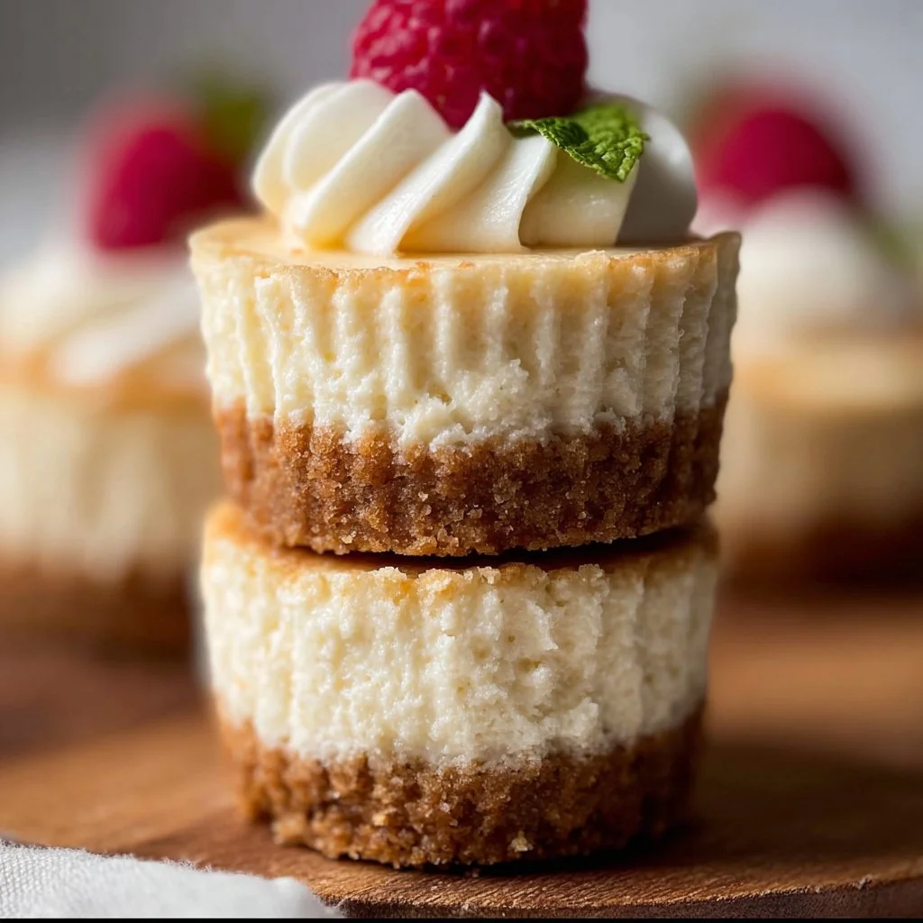 Delectable mini cheesecakes topped with fresh fruit