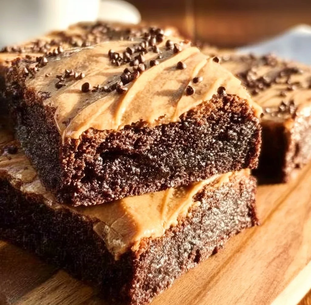 Delicious mocha brownies with chocolate and coffee flavors