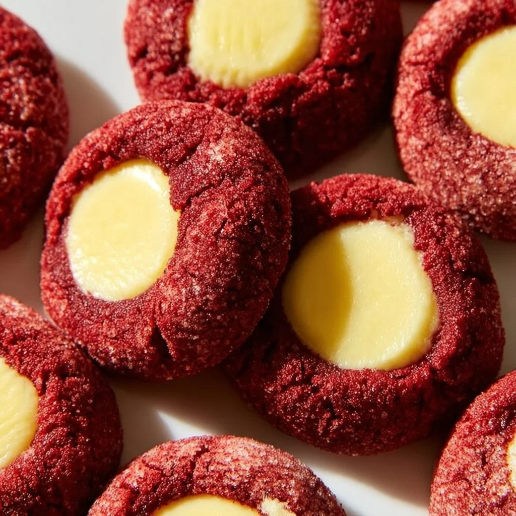 Delicious red velvet dessert topped with cream cheese frosting