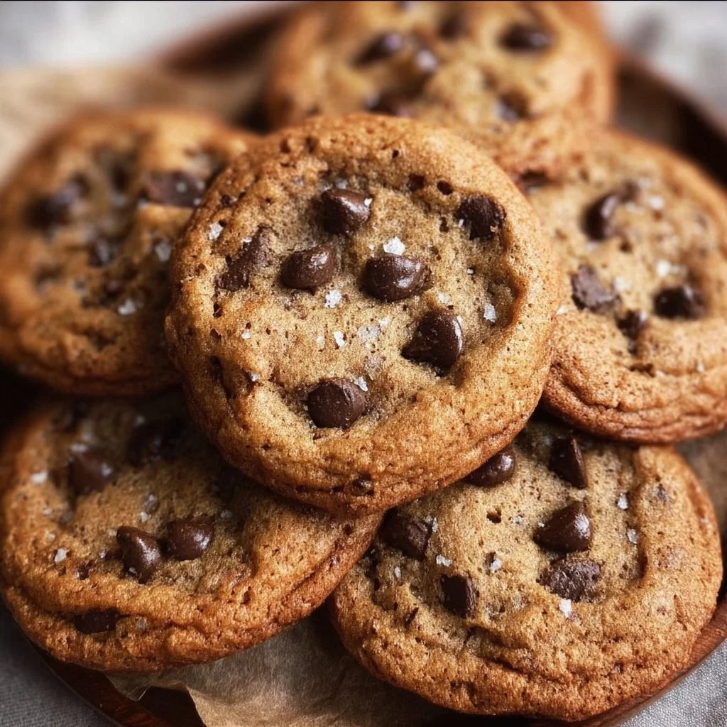 Soft and chewy banana chocolate chip cookies baked to perfection.