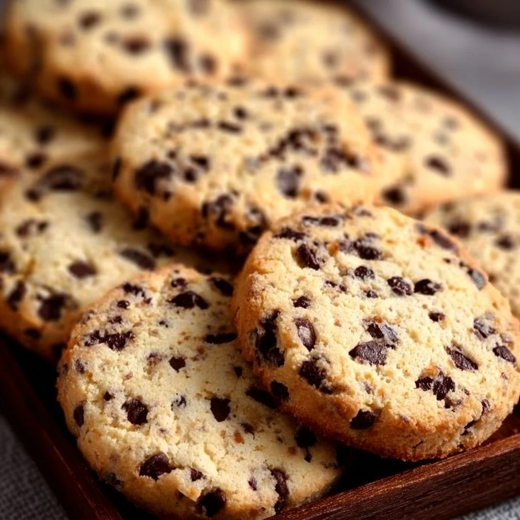 Delicious chocolate chip cookies with toffee pieces on a baking tray