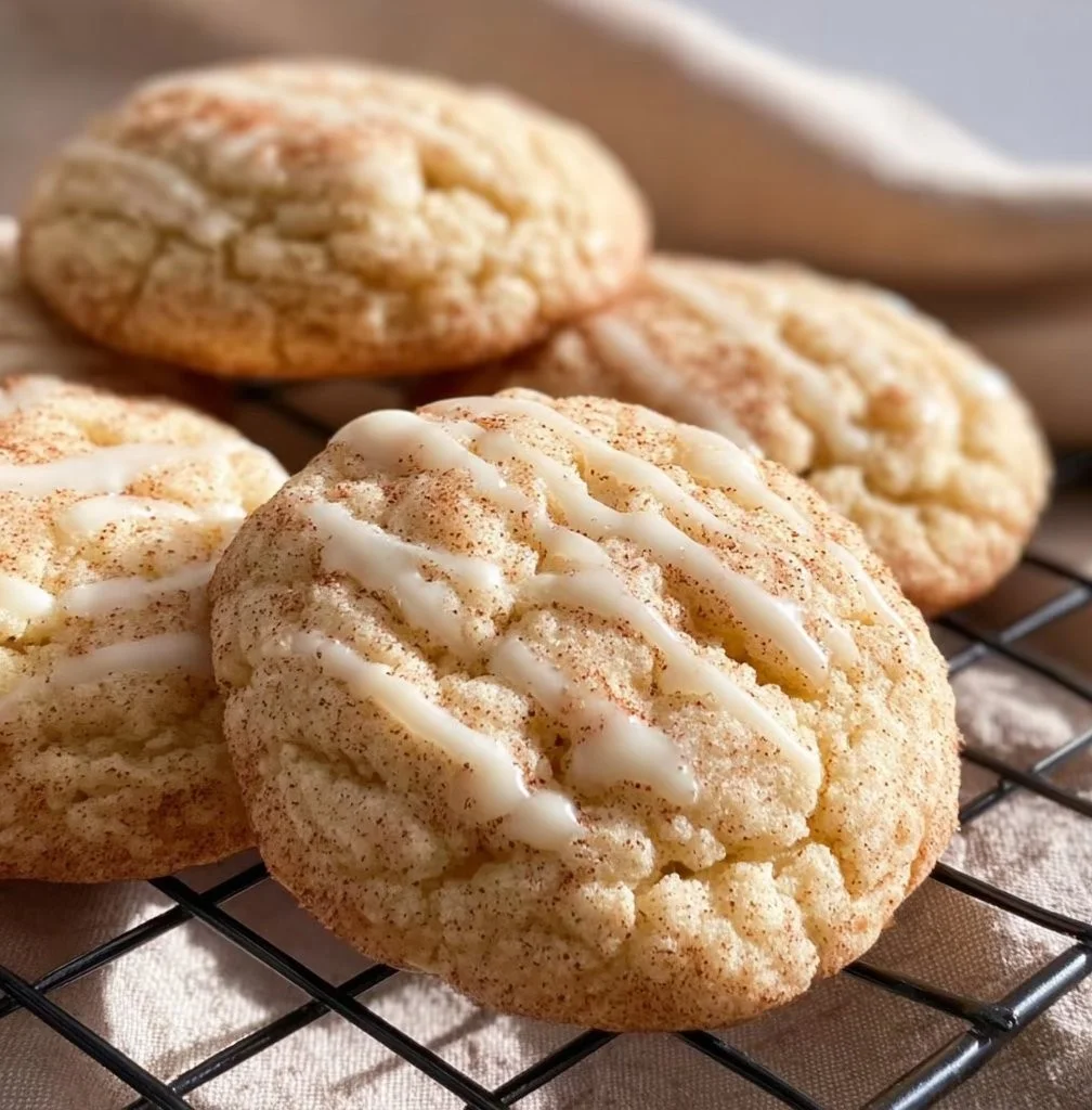Deliciously decorated Christmas Eggnog Cookies on a festive plate.
