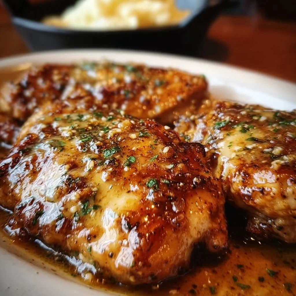 Delicious Texas Roadhouse Smothered Chicken served with savory sauce and cheese.