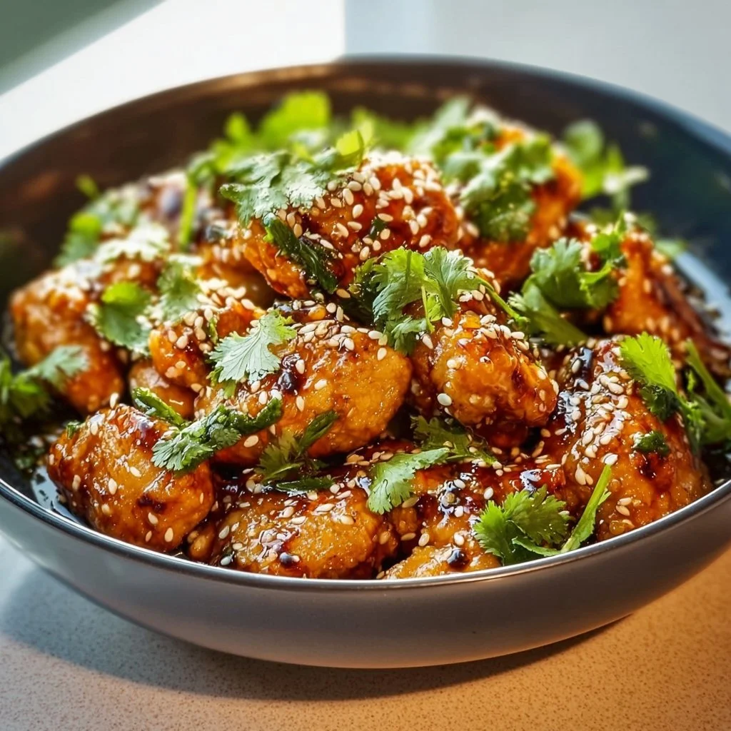 Delicious Thai Chicken Bites served with dipping sauce