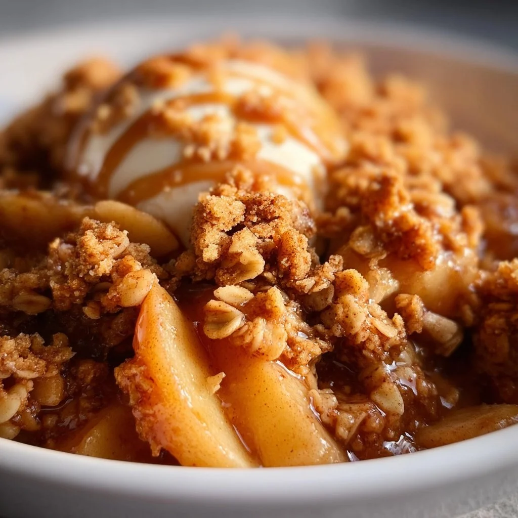 Delicious high protein apple crisp dessert ready to serve in 30 minutes.