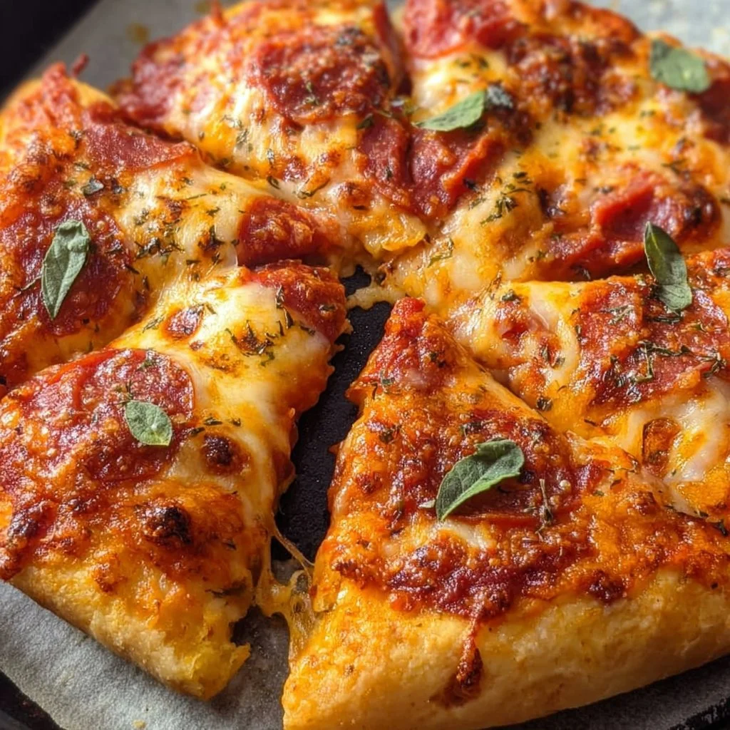 Delicious Air Fryer Cheesy Pizza ready to be served