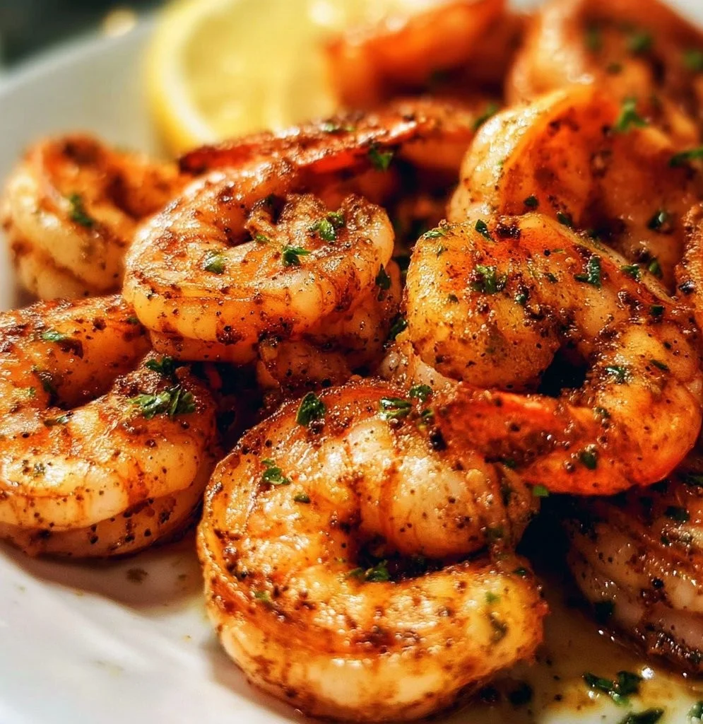 Golden crispy air fryer shrimp served on a plate with dipping sauce.