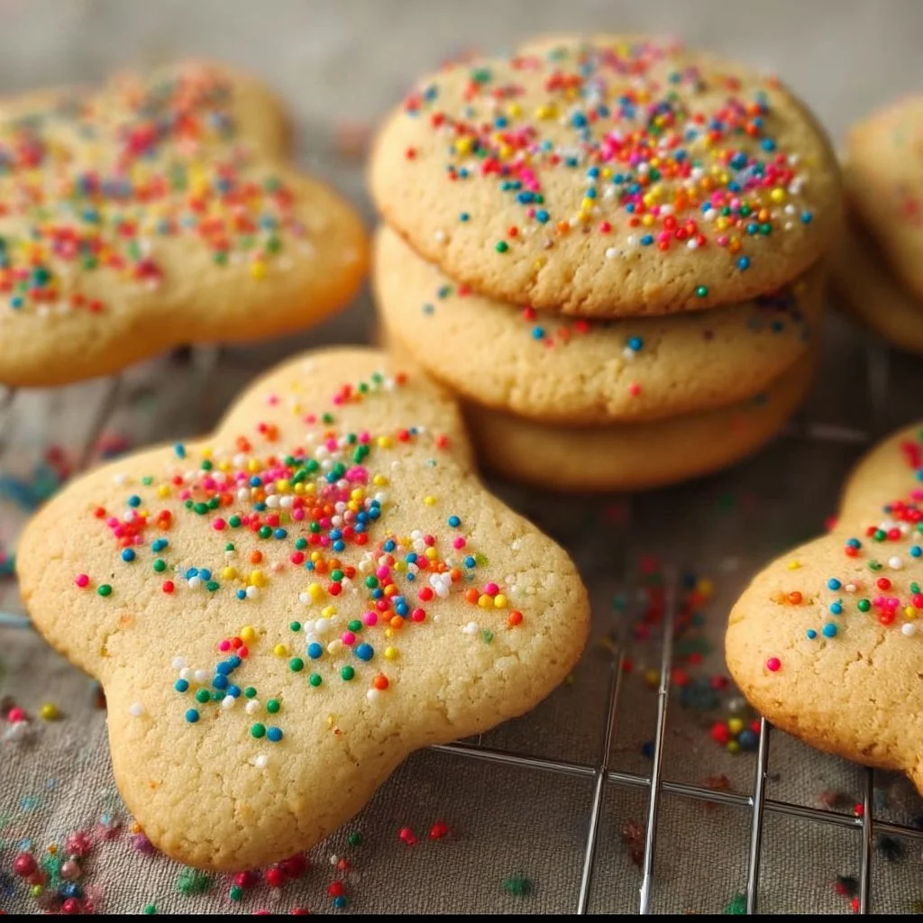 Delicious air fryer sugar cookies, golden and crispy, ready to enjoy.