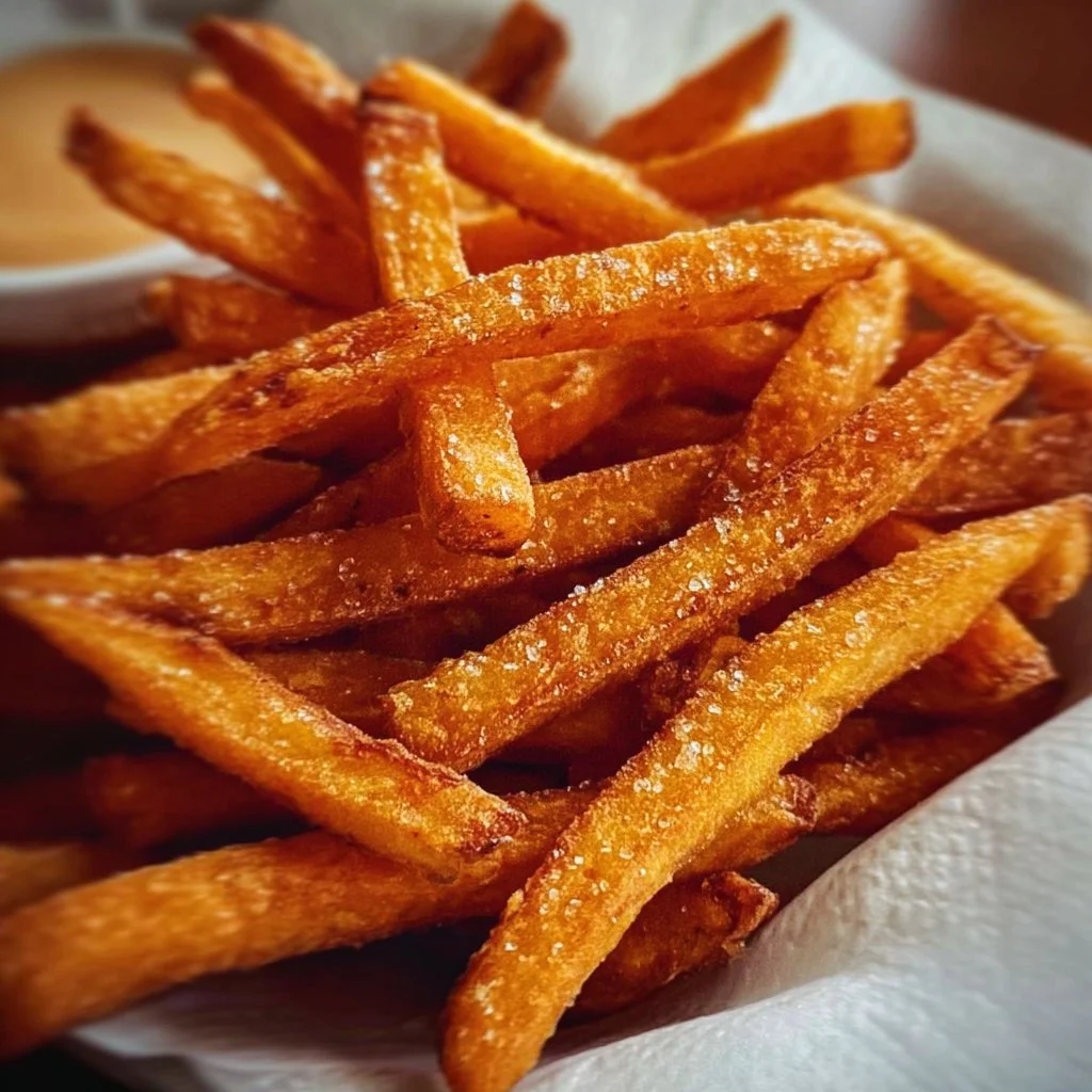 Crispy air fryer sweet potato fries served in a bowl