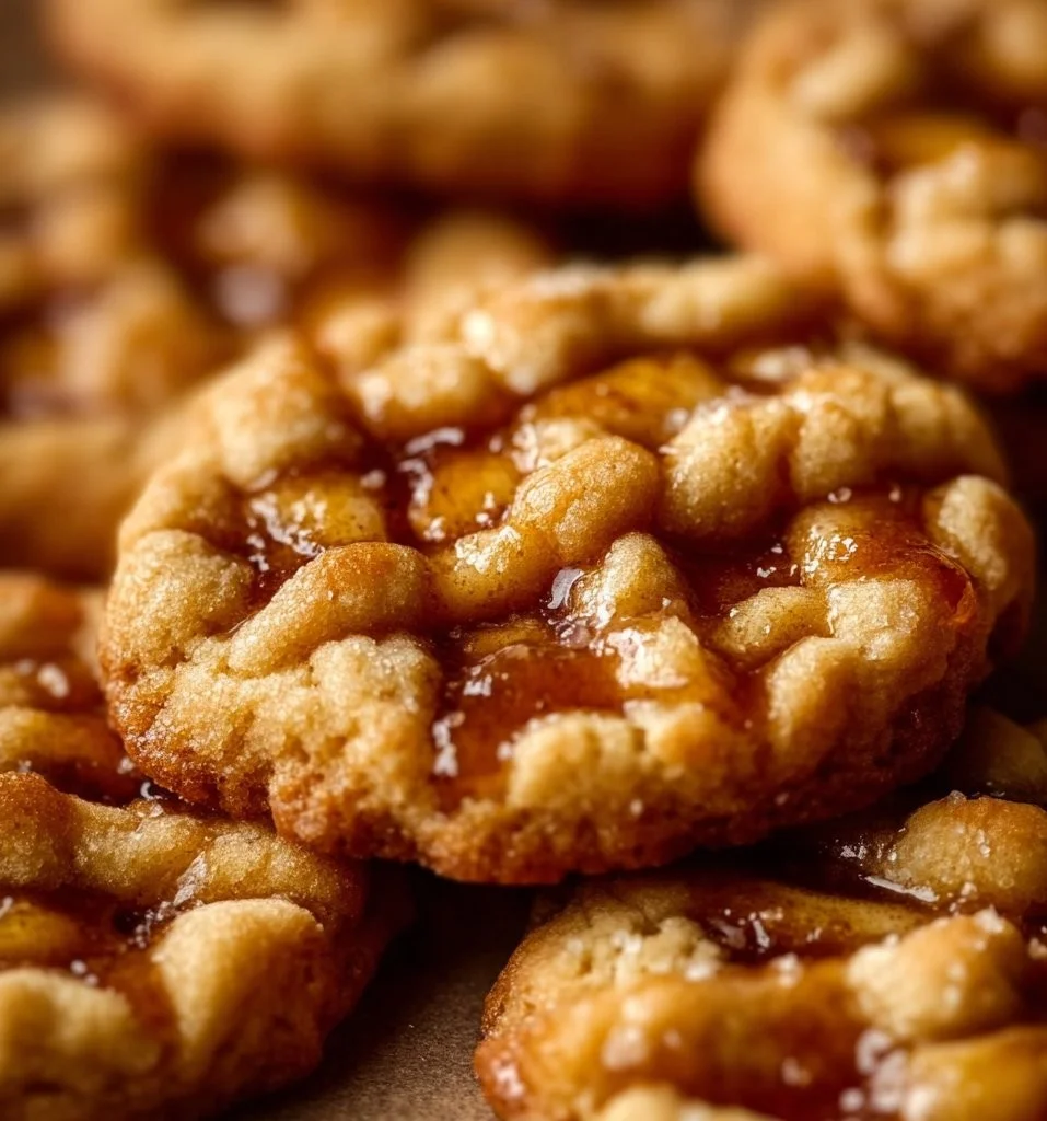 Freshly baked apple pie cookies on a cooling rack