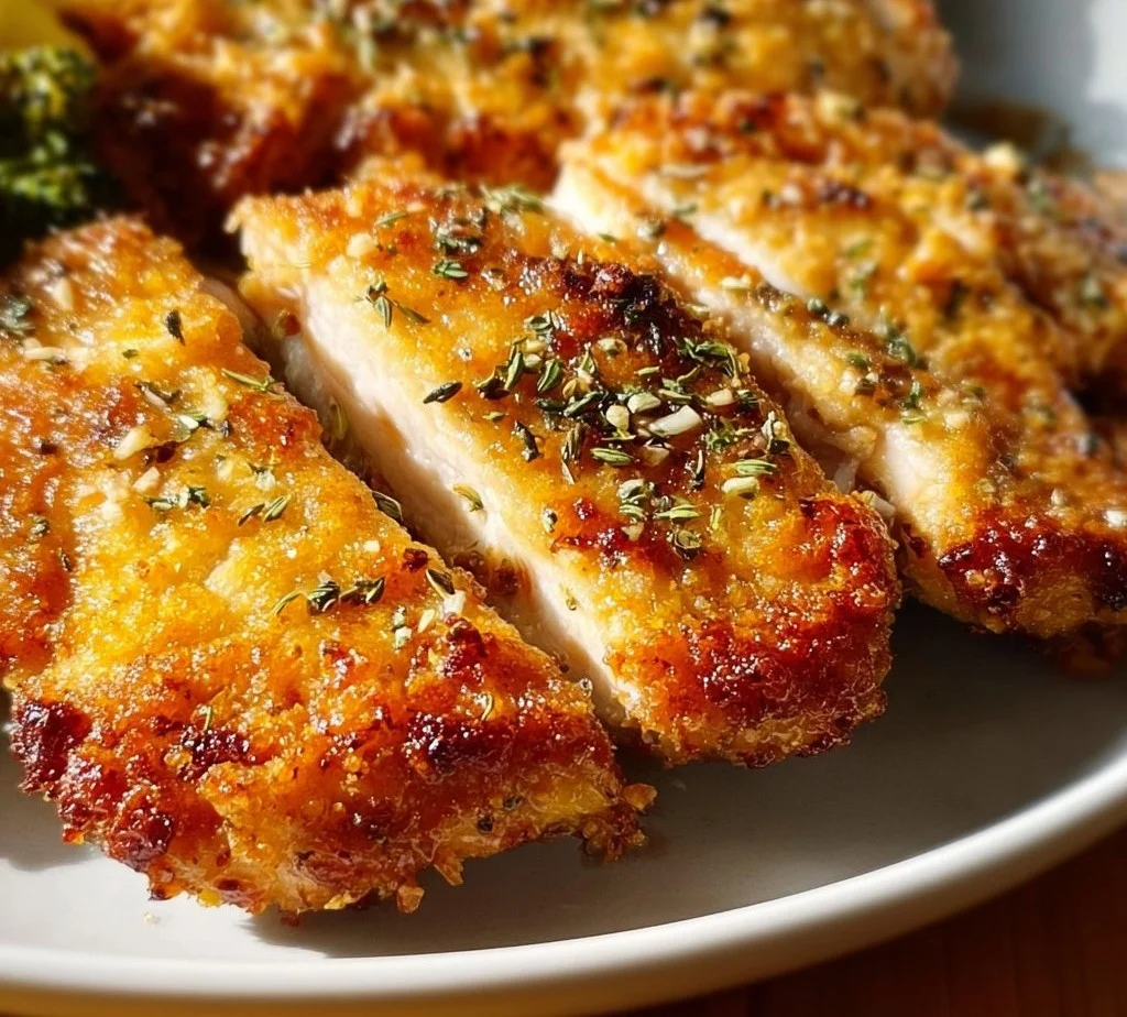 Delicious baked ranch chicken served with herbs and spices