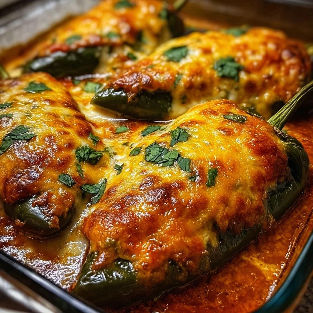 Plate of baked stuffed peppers with vibrant colors and fresh ingredients