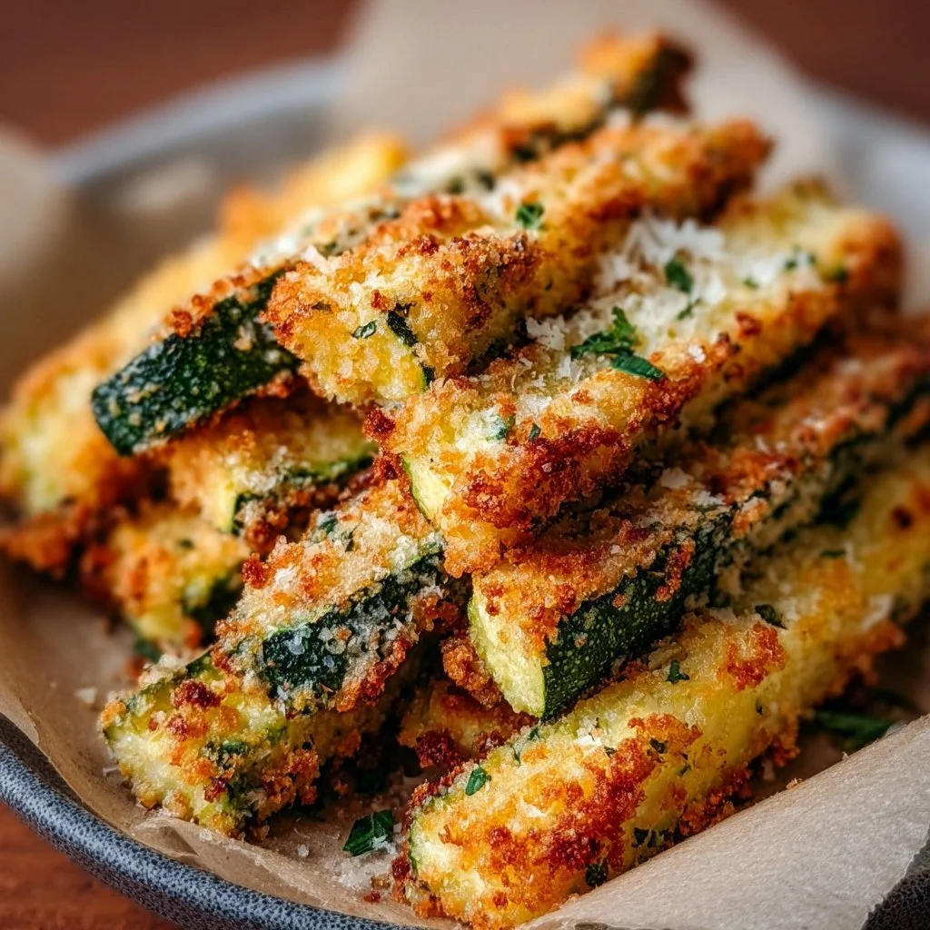 Baked zucchini fries with parmesan, keto and low carb snack