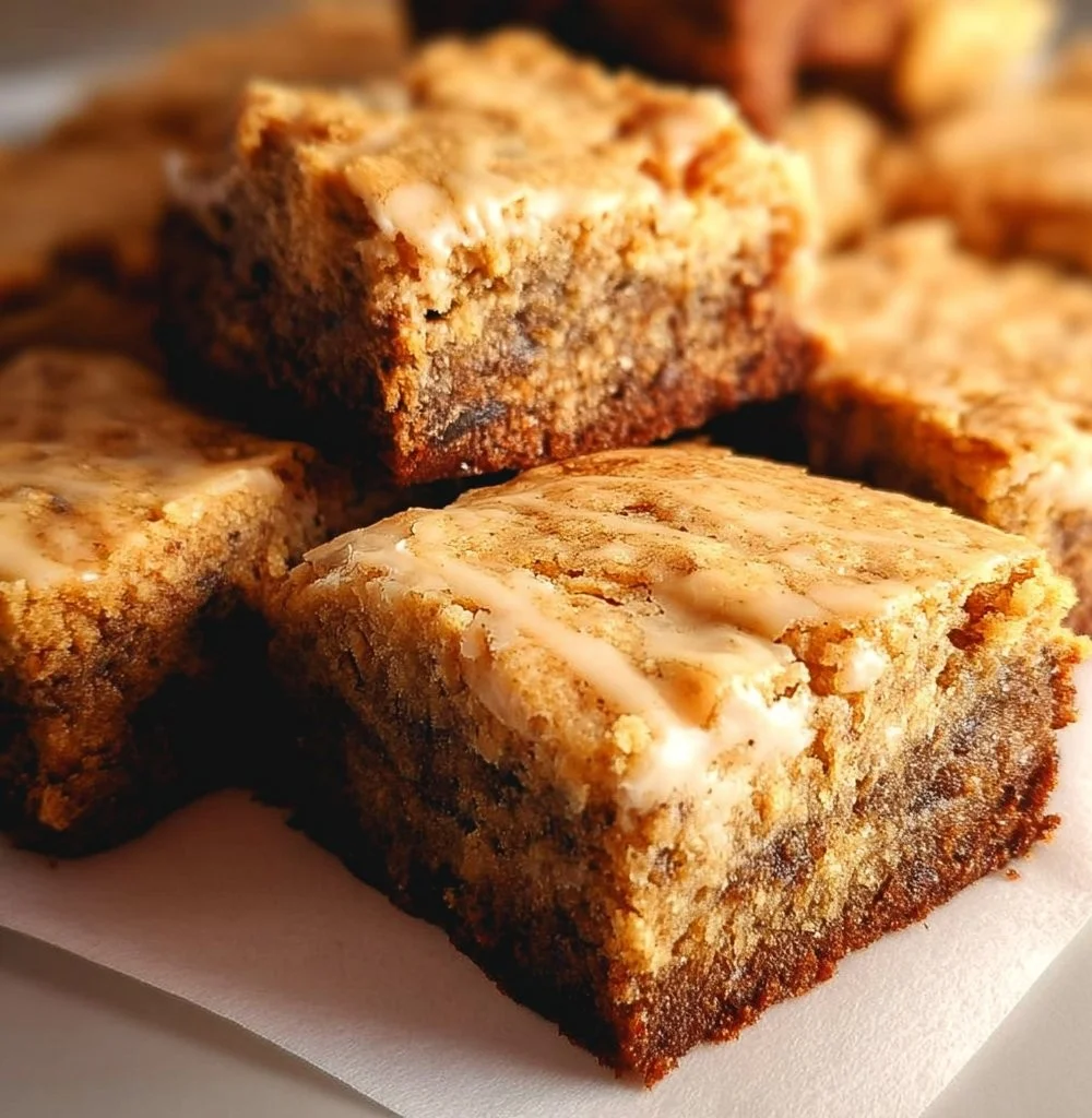 Delicious banana bread brownies on a plate, ready to be enjoyed.