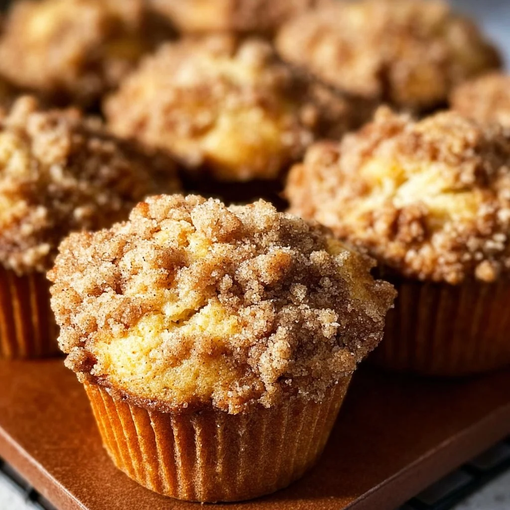 Delicious banana streusel muffins with a golden topping fresh from the oven.