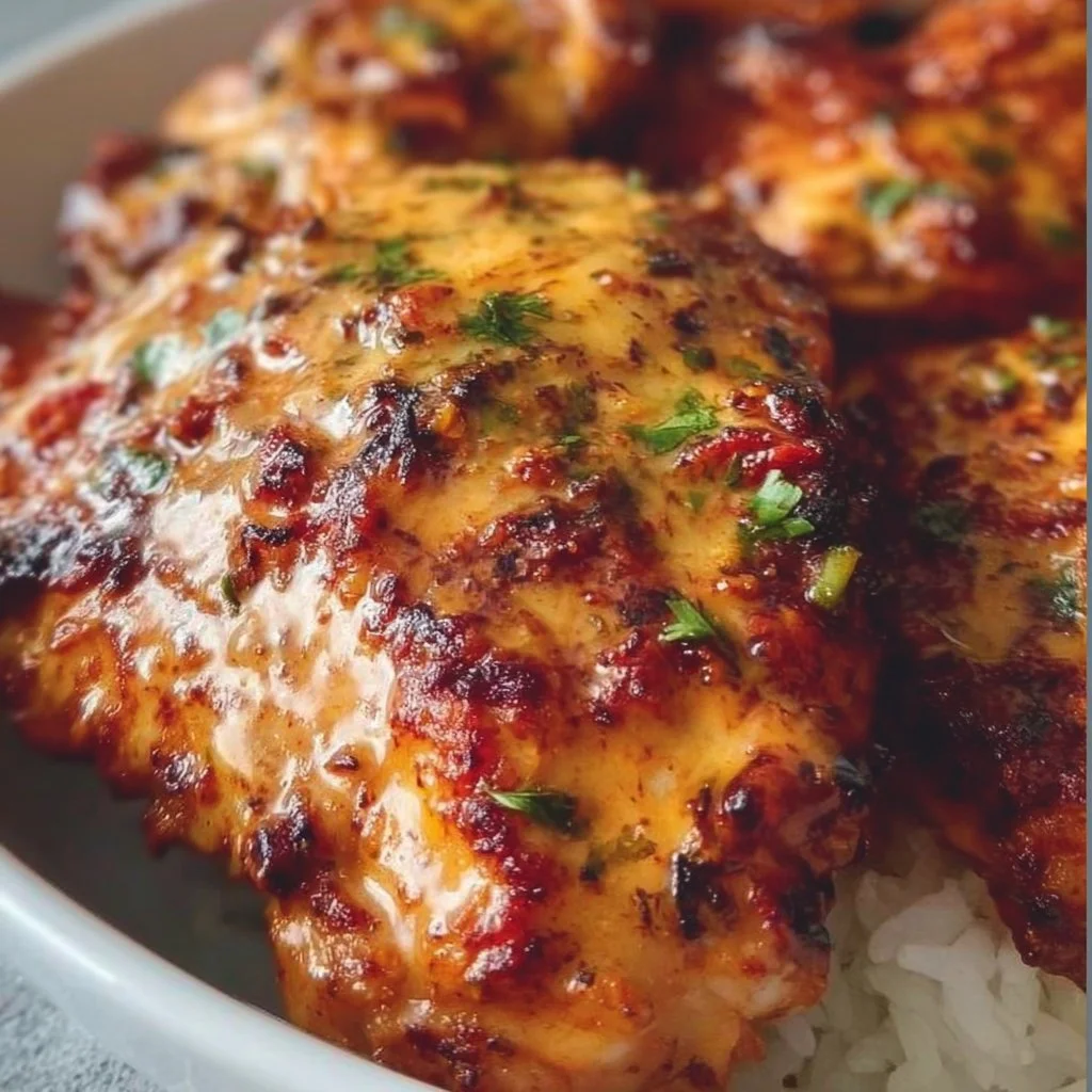 Crispy Bang Bang Air Fryer Chicken served on a plate with dipping sauce