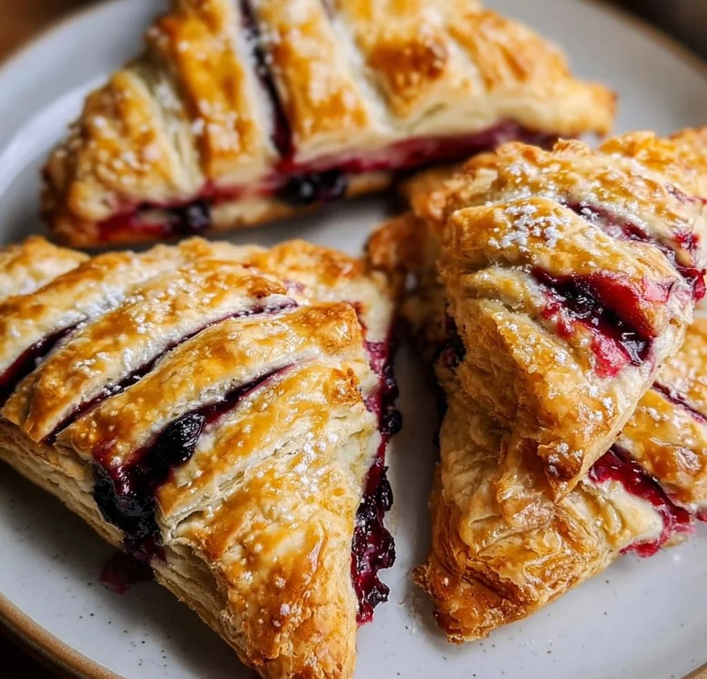 Delicious homemade blueberry turnovers baked to perfection
