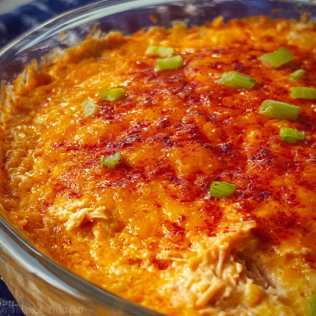 Bowl of creamy Buffalo Chicken Dip served with tortilla chips