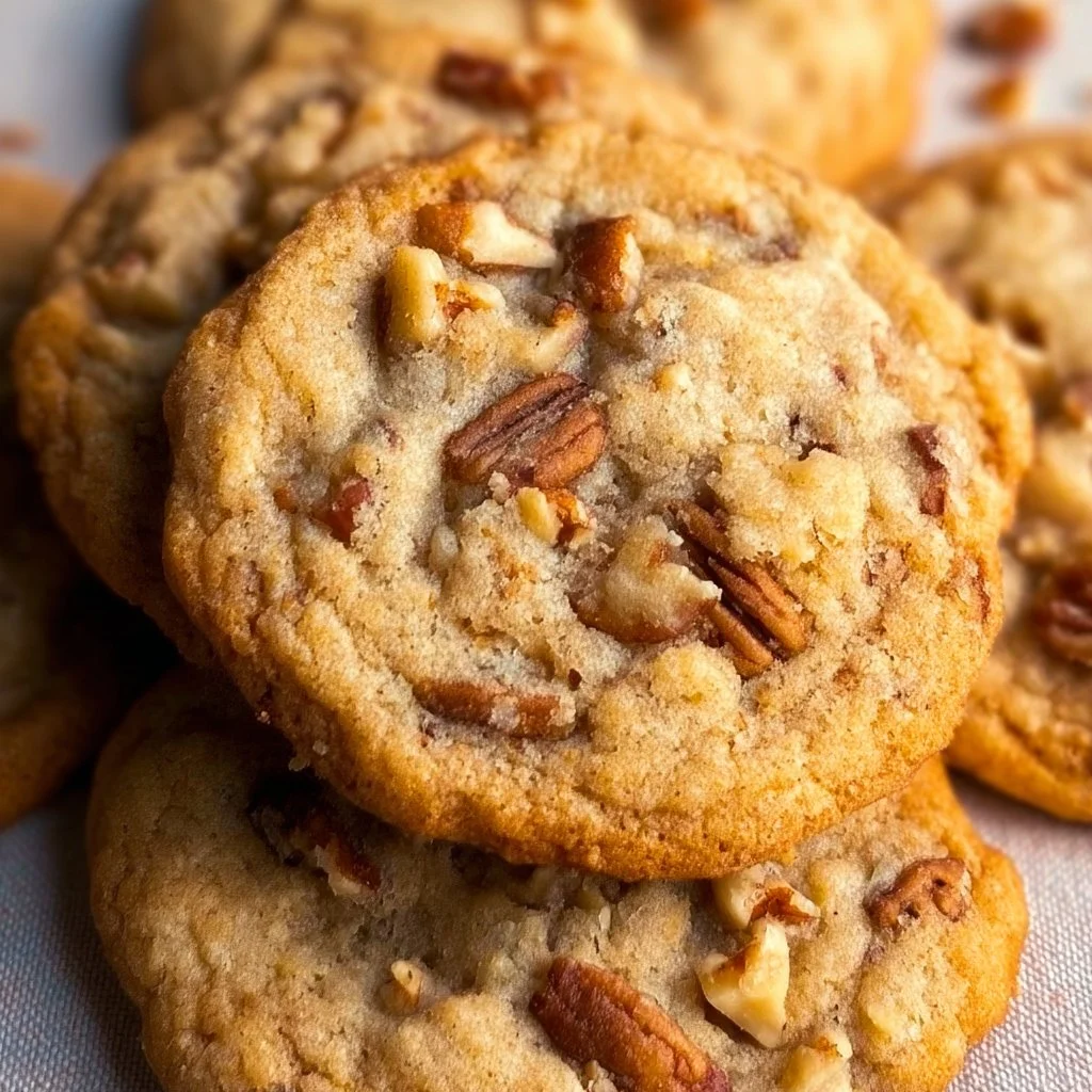 Delicious homemade Butter Pecan Cookies on a plate
