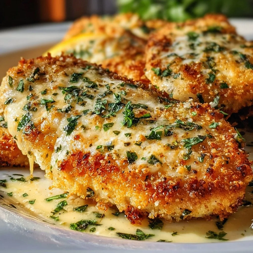 Delicious Cheesecake Factory Crusted Chicken Romano dish served with sides.