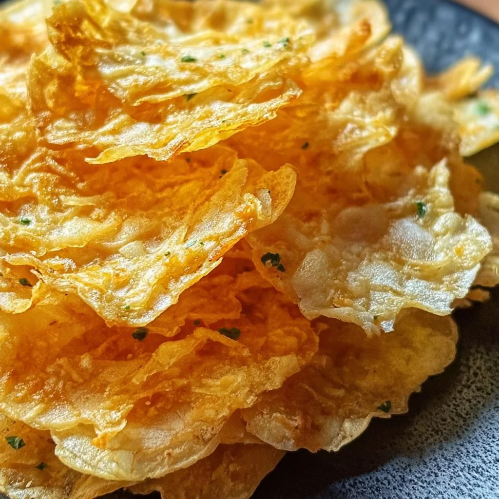 Delicious cheesy onion crisps in a bowl, perfect for snacking