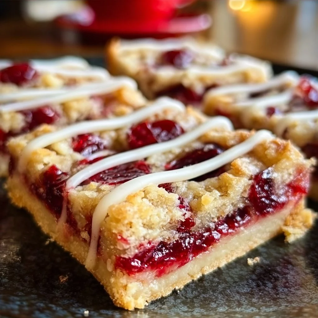 Delicious Christmas Cherry Bars with colorful cherry filling for the holidays