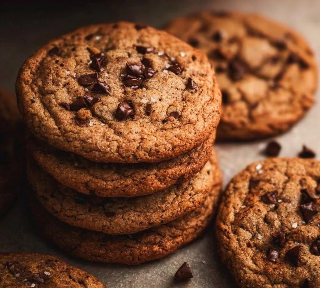 Freshly baked coffee cookies with chocolate chips and a perfect coffee flavor