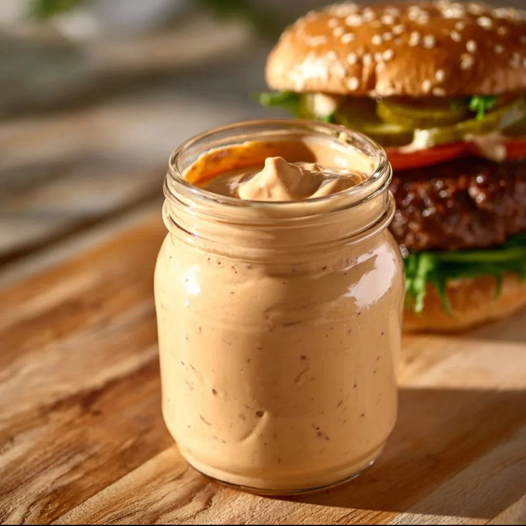 Cottage Cheese Burger Sauce served on a delicious burger