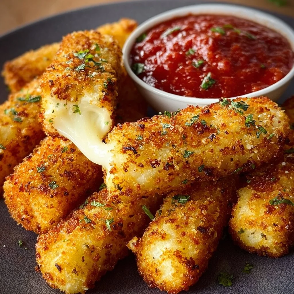 Crispy Italian fried mozzarella sticks served with marinara sauce