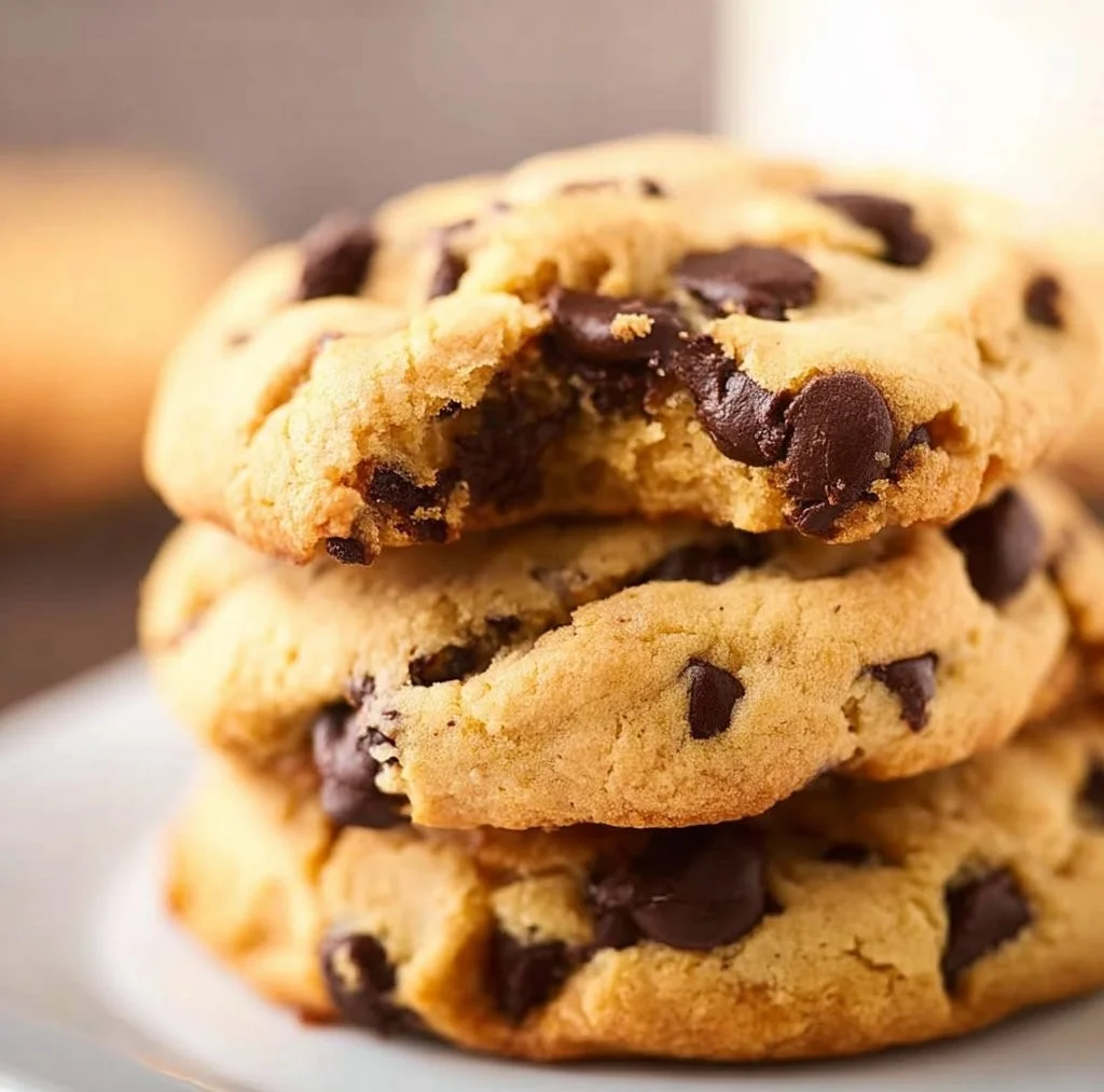 Batch of easy homemade chocolate chip cookies on a cooling rack