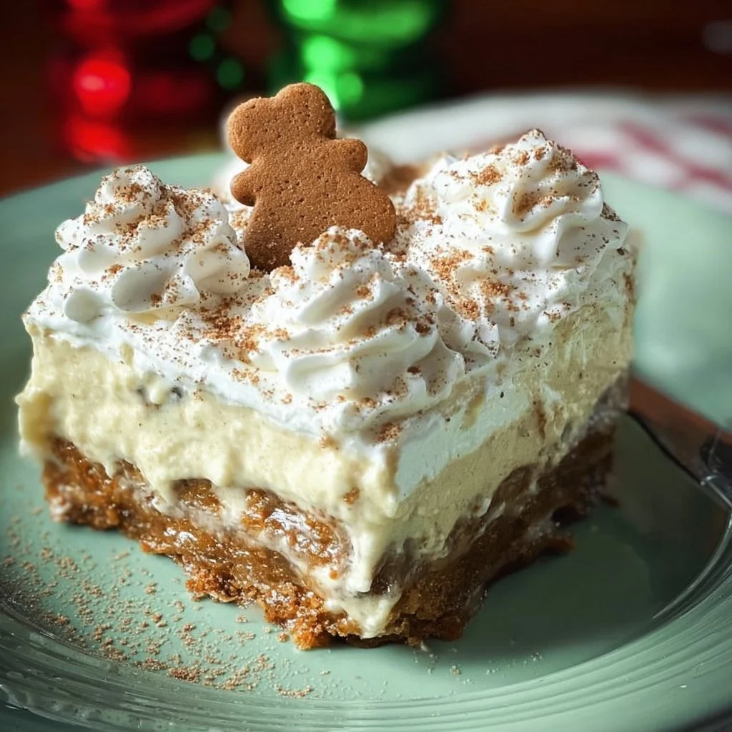 Delicious gingerbread lasagna layered with festive flavors and textures.