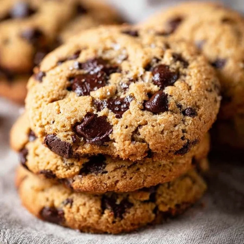 Gluten-free chocolate chip cookies made with almond flour on a plate