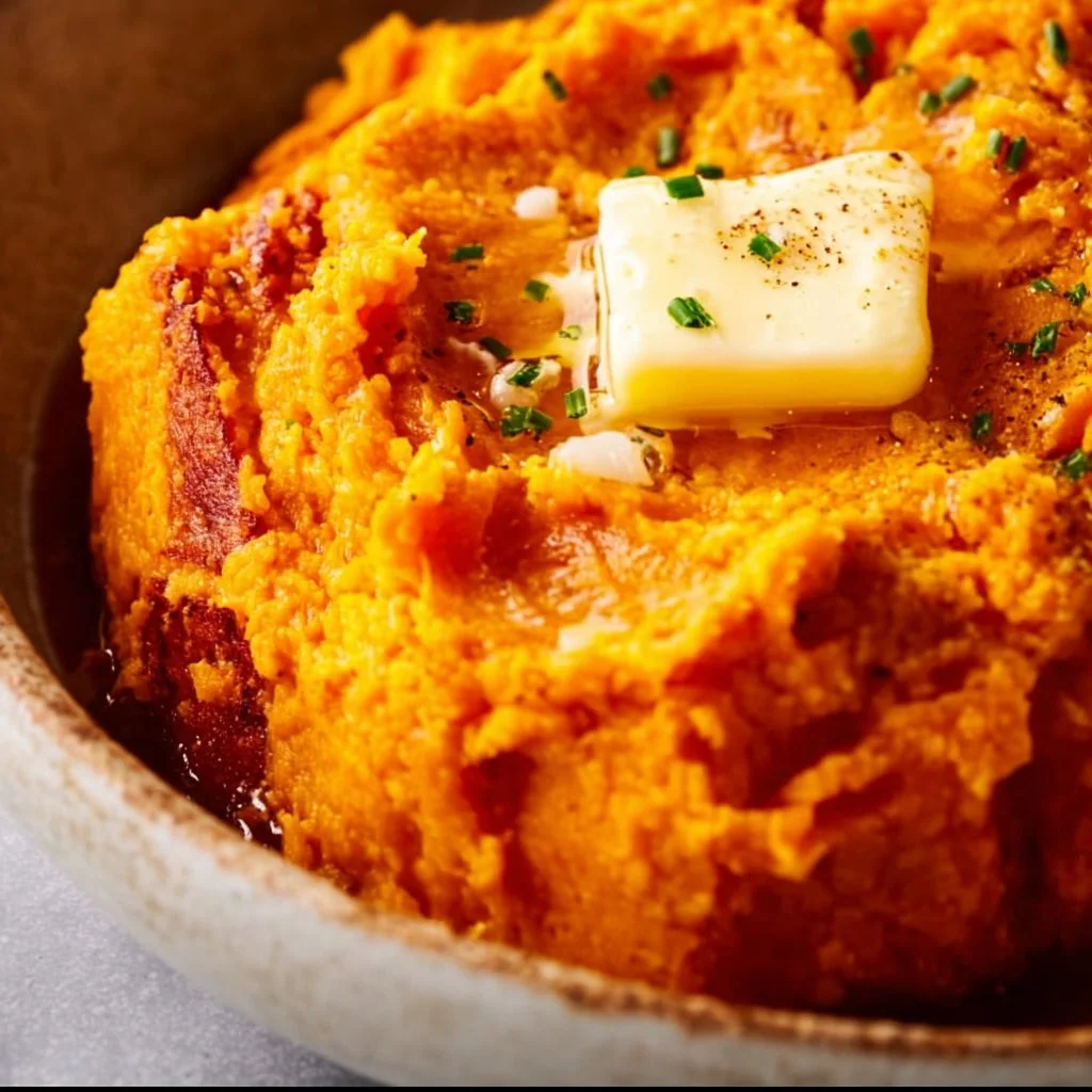 Gordon Ramsay's creamy mashed sweet potatoes served in a vibrant bowl