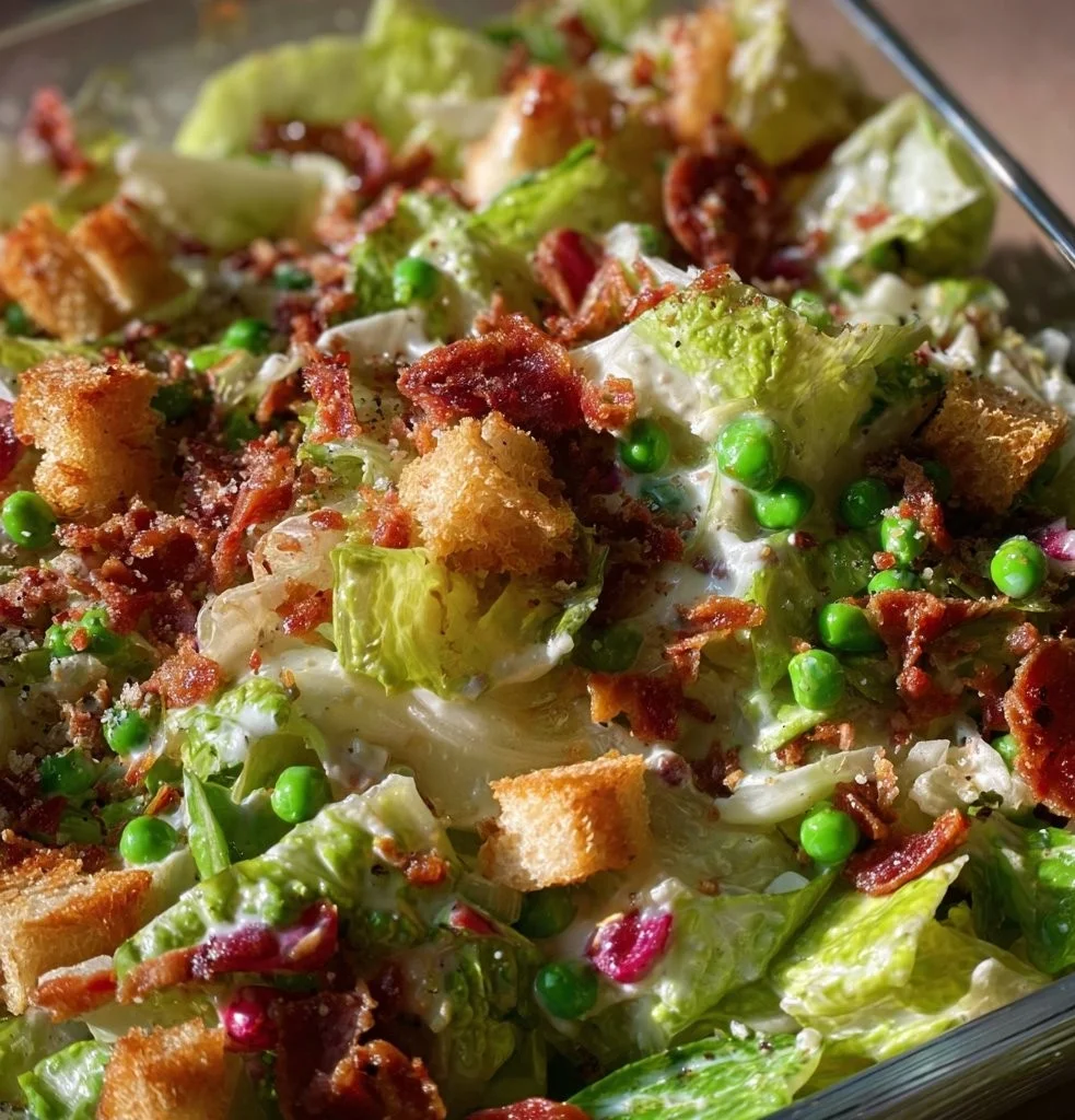 Colorful make-ahead salad with fresh ingredients in a bowl