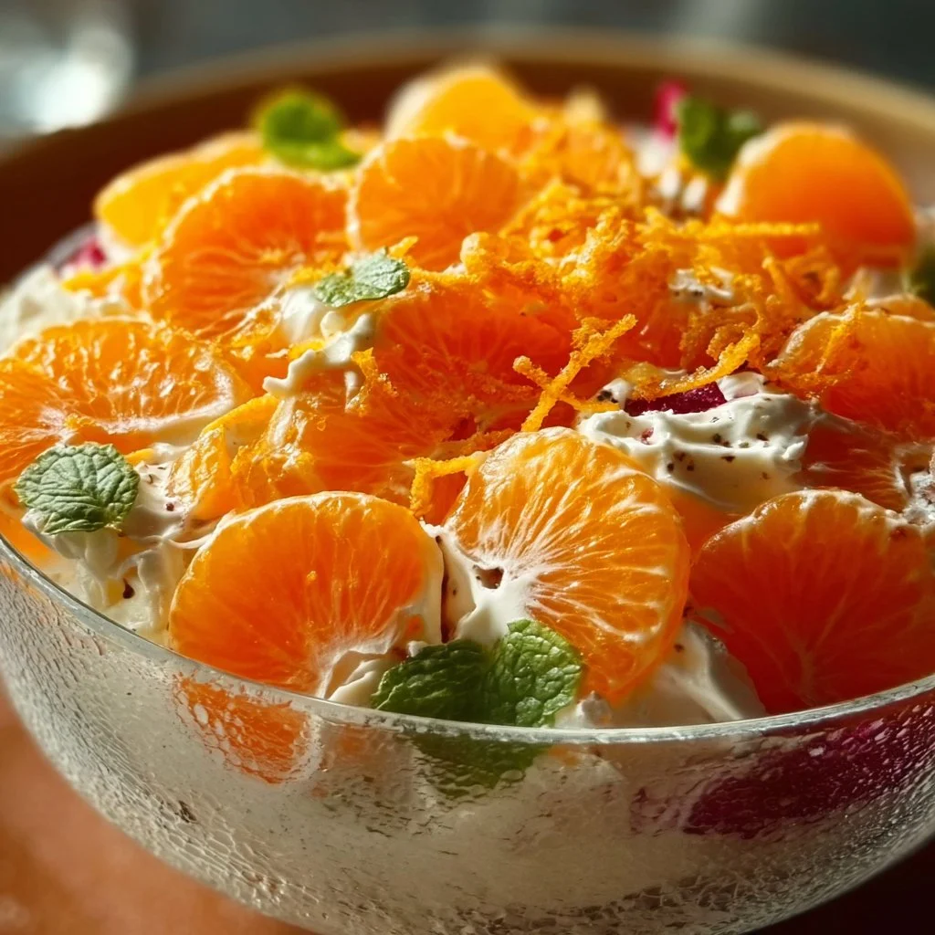 Vibrant Mandarin Orange Salad with fresh greens and citrus dressing