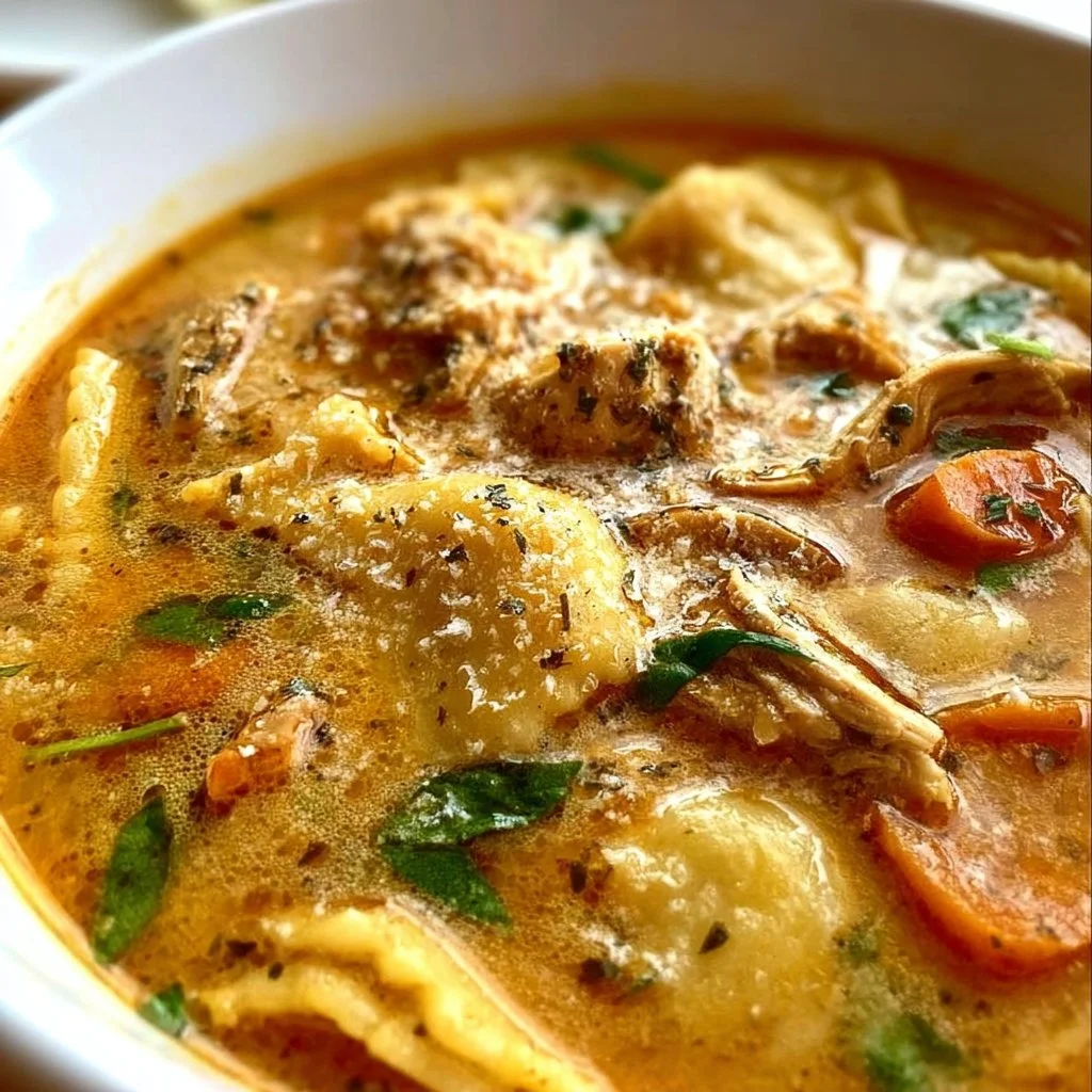 Delicious Marry Me Chicken Soup steaming in a bowl