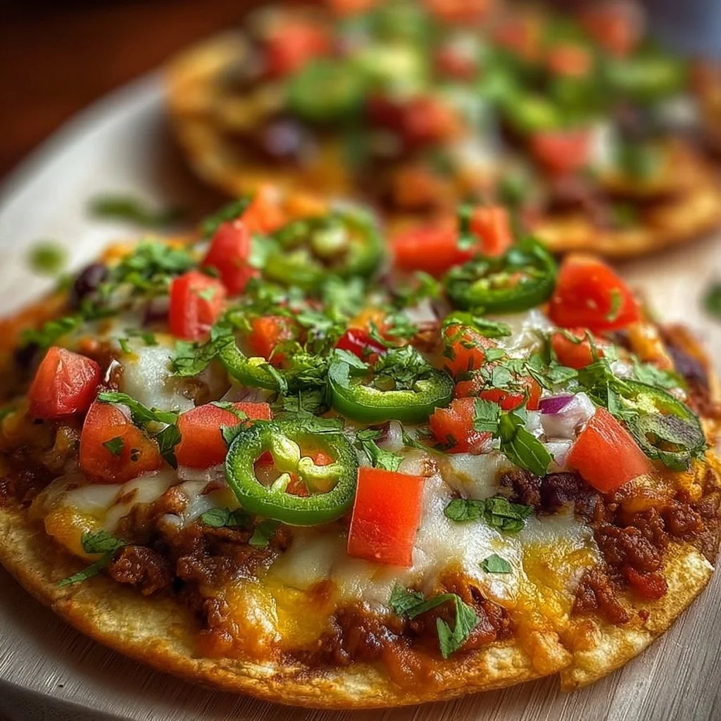 Delicious Mexican pizzas topped with fresh ingredients and vibrant flavors