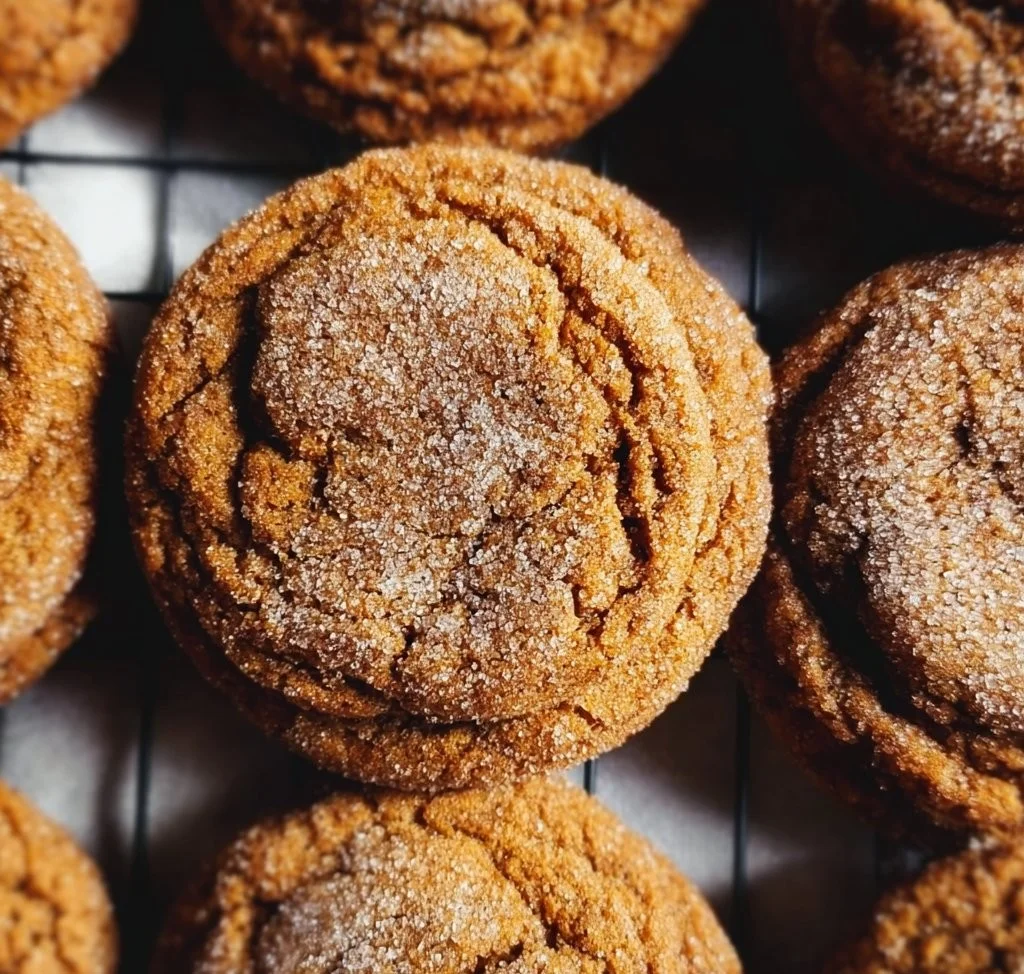 Delicious homemade molasses cookies on a baking tray