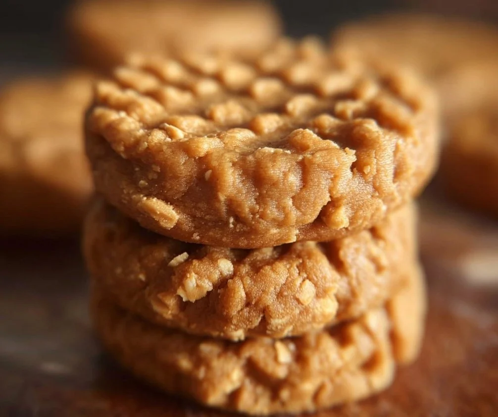 Delicious no-bake peanut butter cookies on a plate